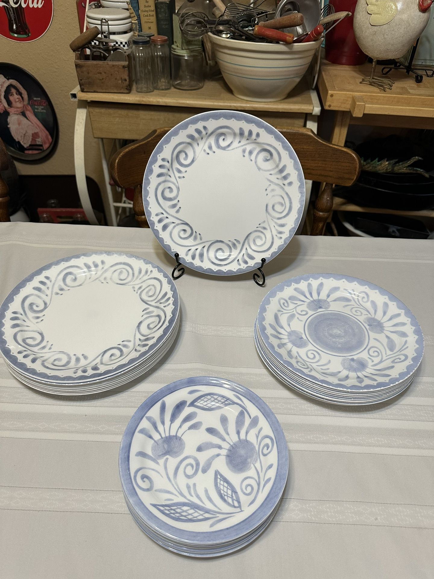 Corelle Oceanview Blue Swirl 30 Piece Dinnerware Set