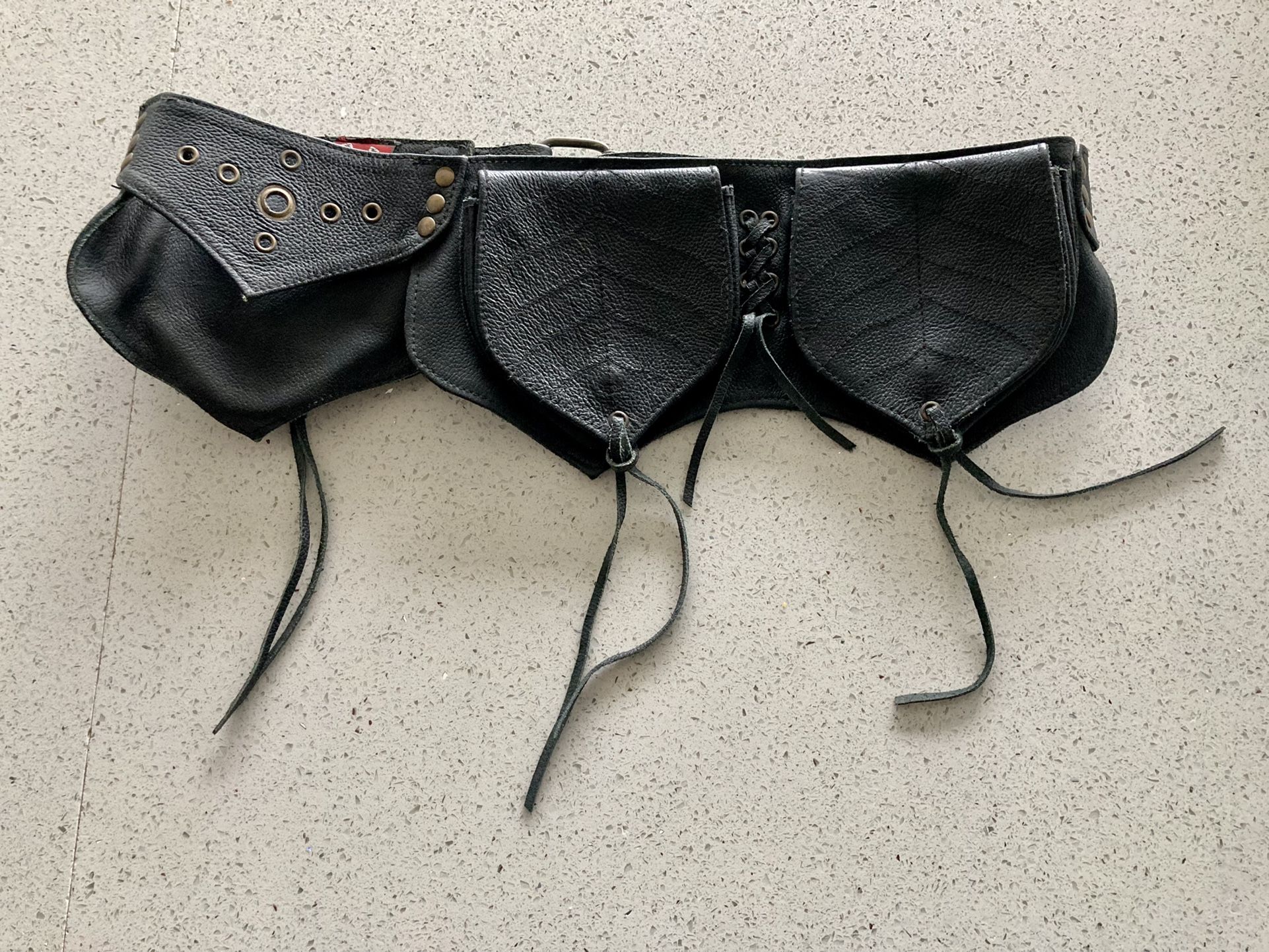 Burning Man Leather Waist Bag Belt Purse