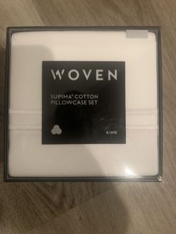 NEW Malouf Supima Cotton Pillowcase Set - King White