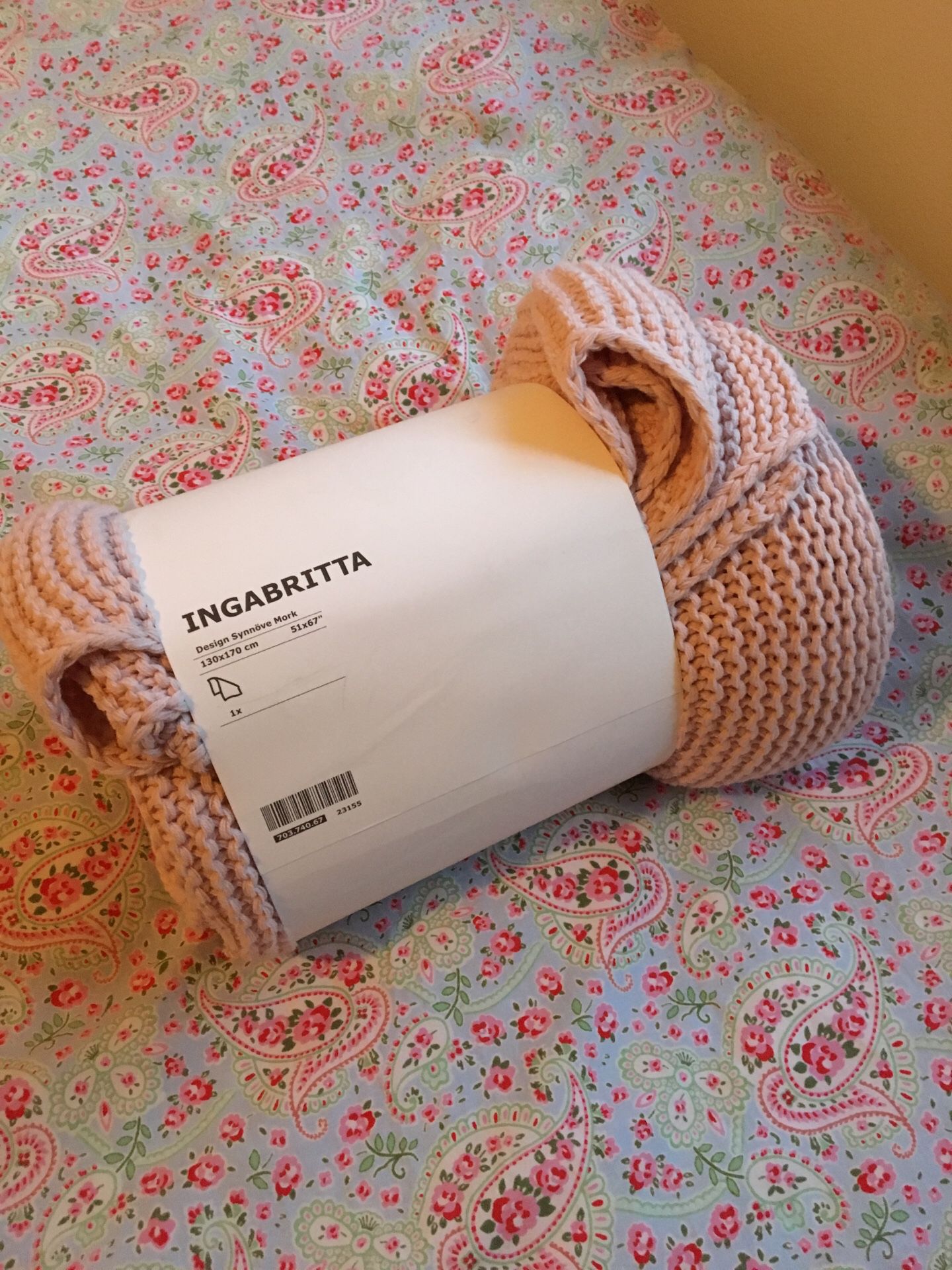 Brand new inga Britta 51x67" throw blanket