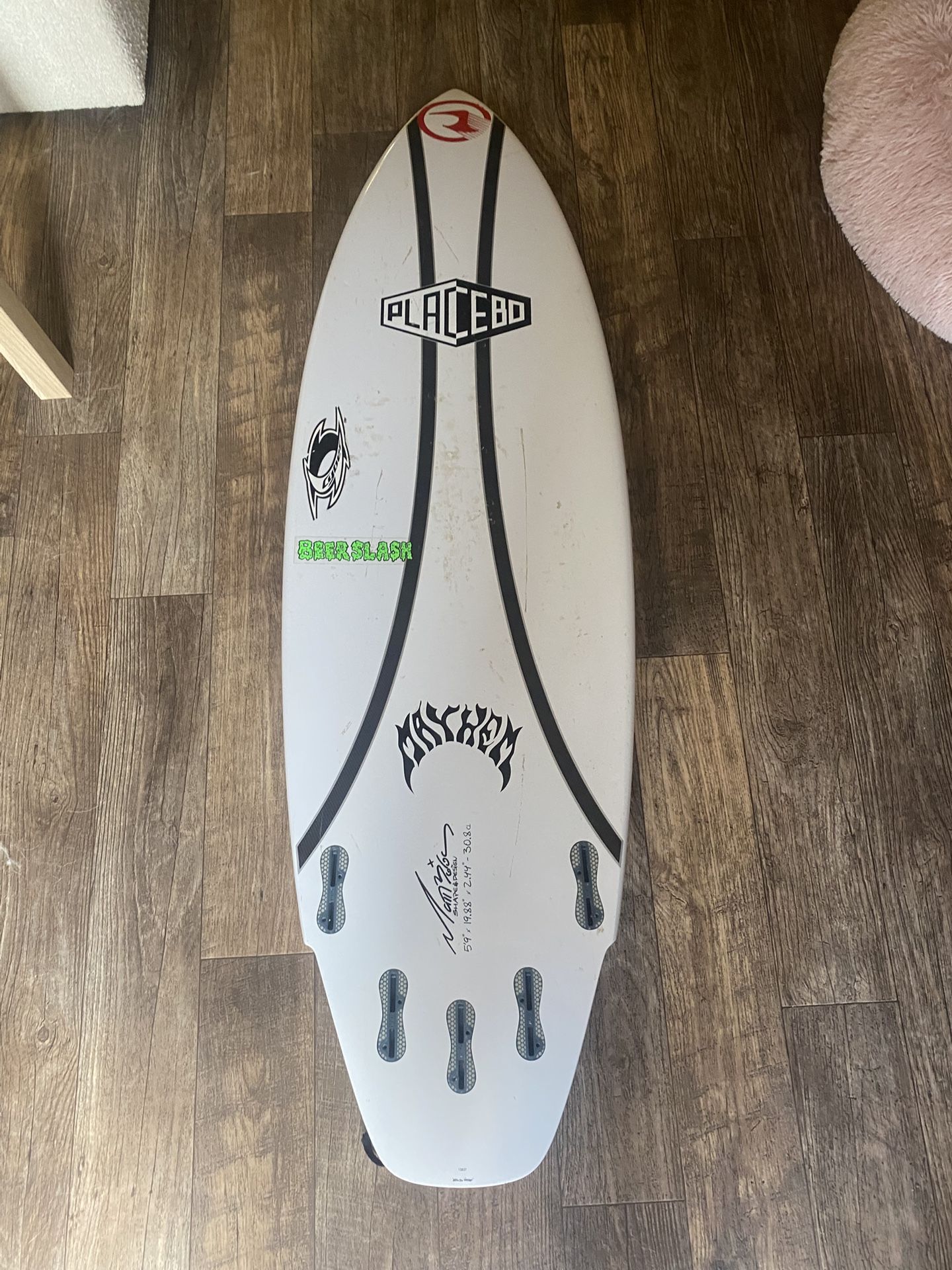 Mayhem Placebo Man サーフボード 5'9 Mayhem Placebo Surfboard