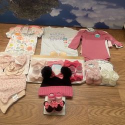 Unused Girl Baby Clothes And Accessories