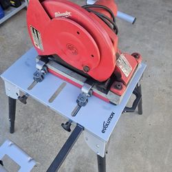 Milwaukee Chop Saw And Evolution Stand 