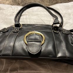 Black Leather Purse With Gold Hardware (pls Read Description Below)