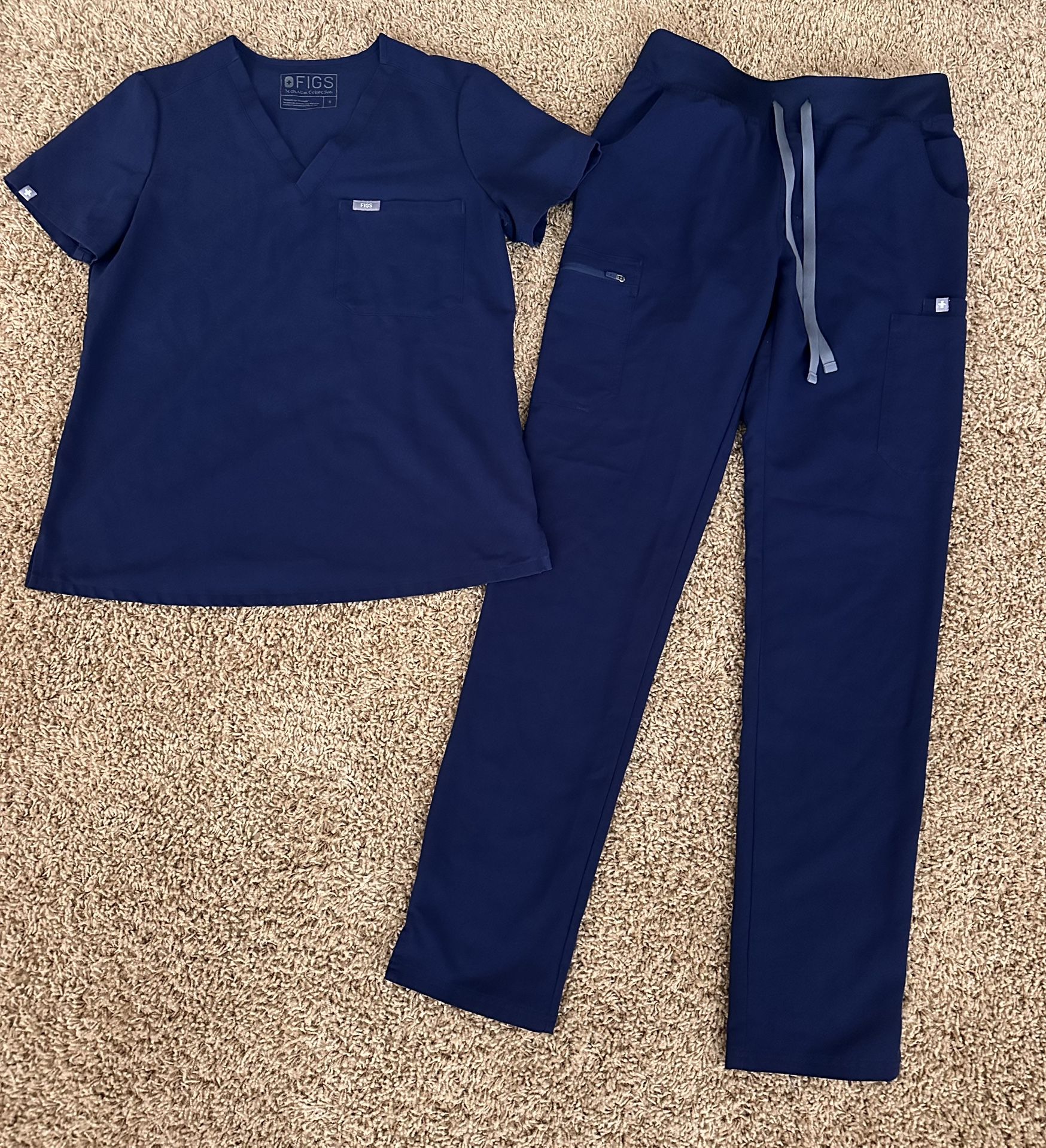 Figs Navy High Waisted Scrub Set ST