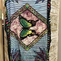 Bali Butterfly Sarong Paleo Wrap Scarf Shawl Tapestry - Beach Boho Hippie