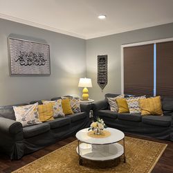 Living Room Furniture Set - SOFA, RUG, CUSHIONS, LAMPS