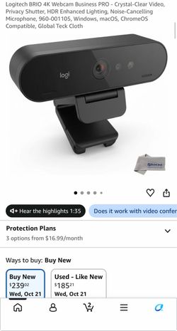 LOGITECH BRIO 4K WEBCAM