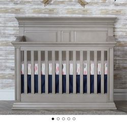 $120 4in1 crib w matching changing table top, organic crib mattress, cover, 6 crib fitted sheets