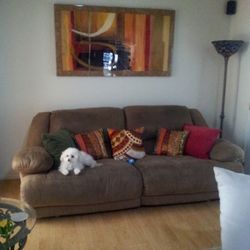 Ashley Reclining Couch Brown