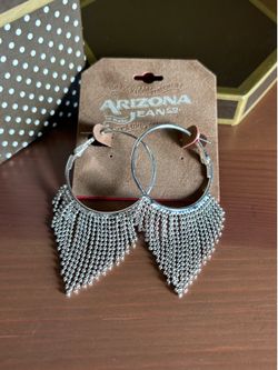 Playful Silver Fringe Hoop Earrings