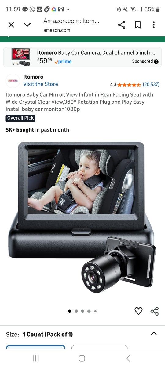 Rear Facing Car Seat Monitor