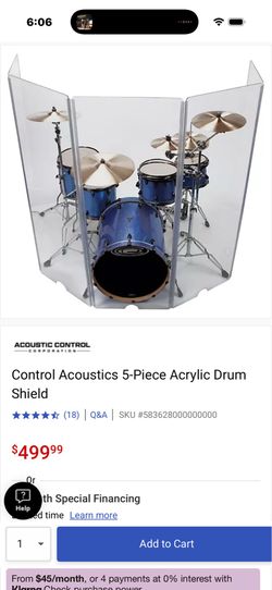 5-Piece Acrylic Drum Shield