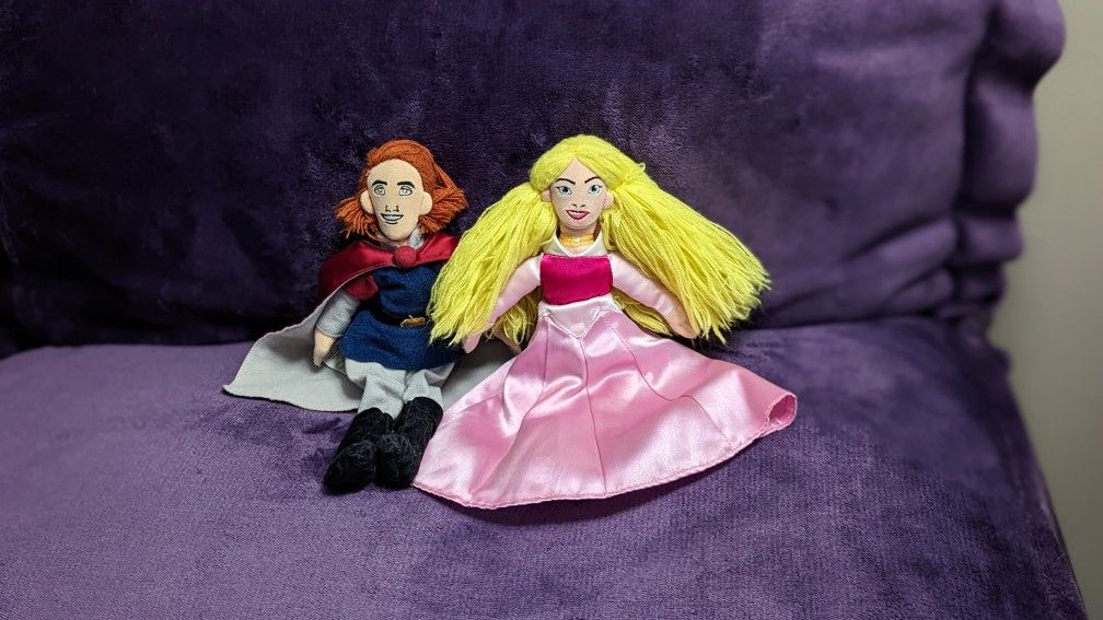 Disney Store Vintage Sleeping Beauty Bean Bag Plush Lot Of 2 Used