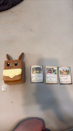 Eevee Plush Flip Top Deck Box With 3 Eevee Cards