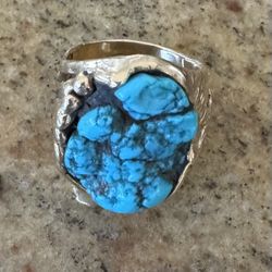 Real Gold And Turquoise Ring Men’s - Nice