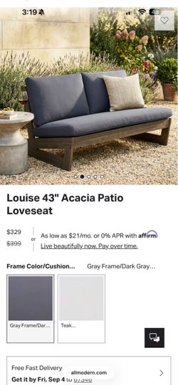 Louise 43" Acacia Patio Loveseat (two )