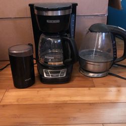 Coffee Maker, Grinder and Kettle