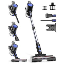 Cordless Vacuum Cleaner, 45KPA Stick Vacuum Cleaners for Home with Up to 40 Mins Runtime, 6-in-1 Rechargeable Lightweight Vacuum with Powerful Suction