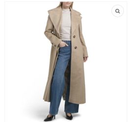 New Made In Italy Tardia Loro Piana %100 Virgin Wool Long Coat