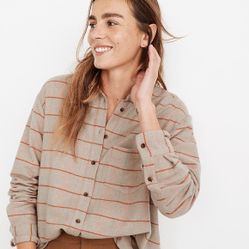 Madewell Plaid Flannel weekend shirt top t tee Botton Down Long Sleeve women's size M medium