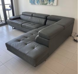 Leather sectional couch for sale gray. Price Including Delivery