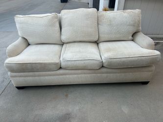 Beige Couch - Feather Cushion