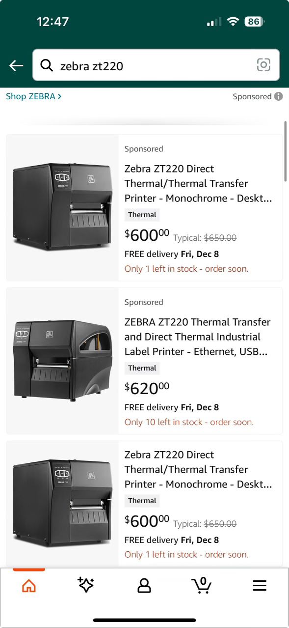 NEW Zebra ZT200 Thermal Printer