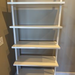 CB2 -White Metal Wall Mount Book Case 