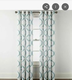 Liz Claiborne Quinn Geo Light-Filtering Grommet Top Curtain Panel 55 W x 108 L; set of 4
