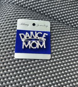 Dance Mom Bling Rhinestone Brooch Fashion Jewelry Silver  