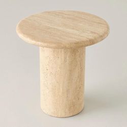TRENDY Large Round Travertine Accent Table - Hearth & Hand™ with Magnolia SOLD OUT ONLINE