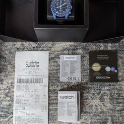 NEW Swatch x Omega Moonswatch Mission To Neptune Bag Receipt SO33N100