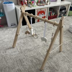 Comfy Cubs Wooden Baby Play Gym - Natural Finish