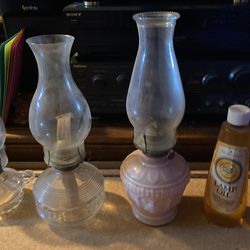 3vintage Oil Lamp And Lamp Oil