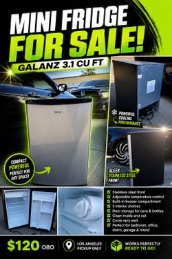 Mini Refrigerador Galanz 3.1 Pies Cúbicos Acero Inoxidable - Excelente Estado