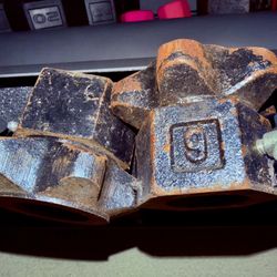 Old School 6lbs Olympic Barbell Clips