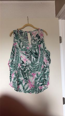 Tropical Floral Sleeveless Blouse