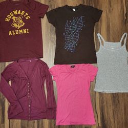 Womens Lot of 5 Sz Sm Spring Tees, Cardigan, & Tank, 4 NWOT and 1 Very Gently Loved
