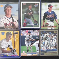 Lot Of 6 Baseball Star Rookie Cards Derek Jeter And Chipper Jones 