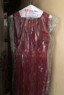 Long burgundy wine dress