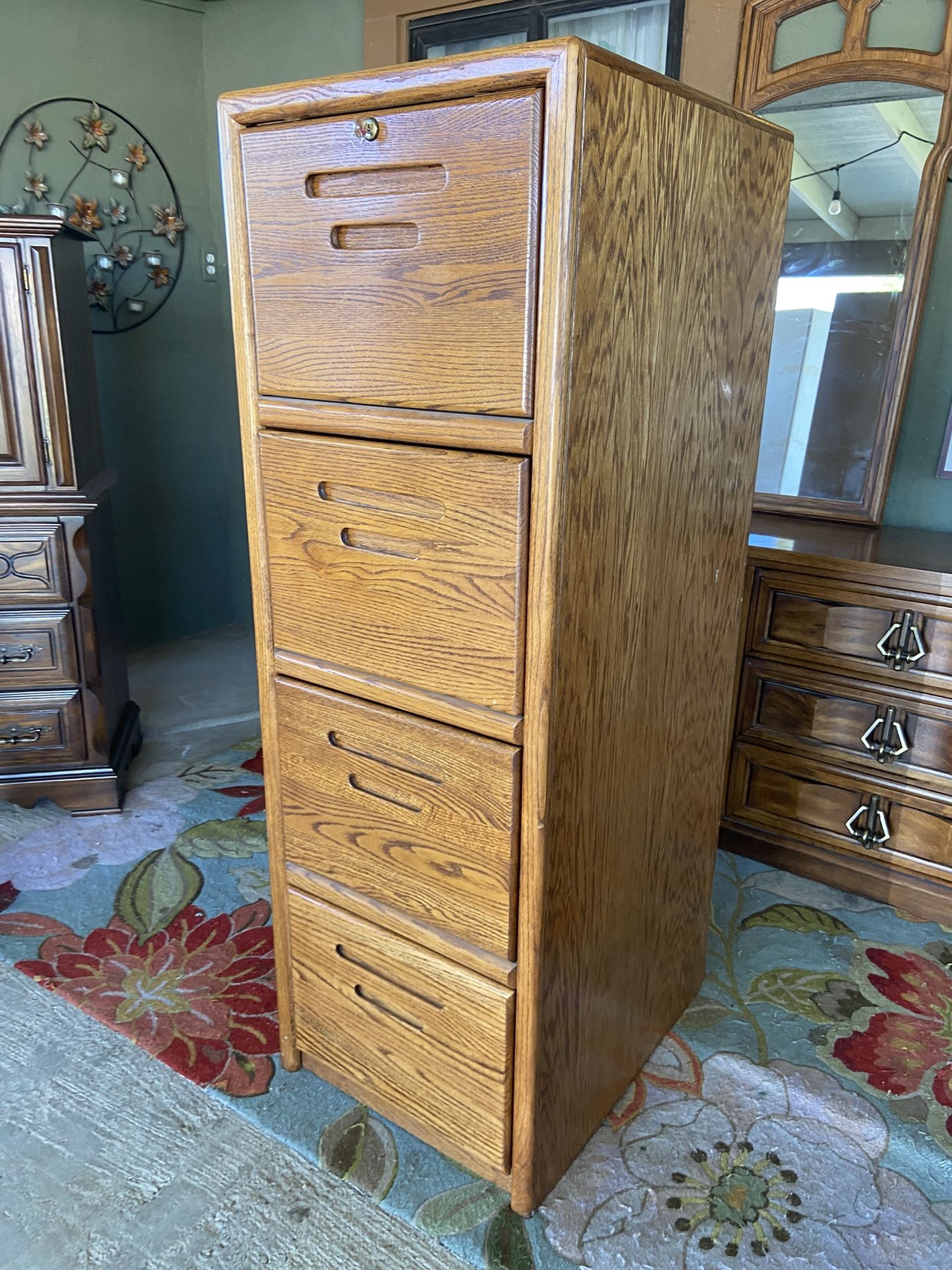 Strong Oak Wood Tall Dresser