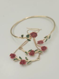 Rose bracelet & earrings