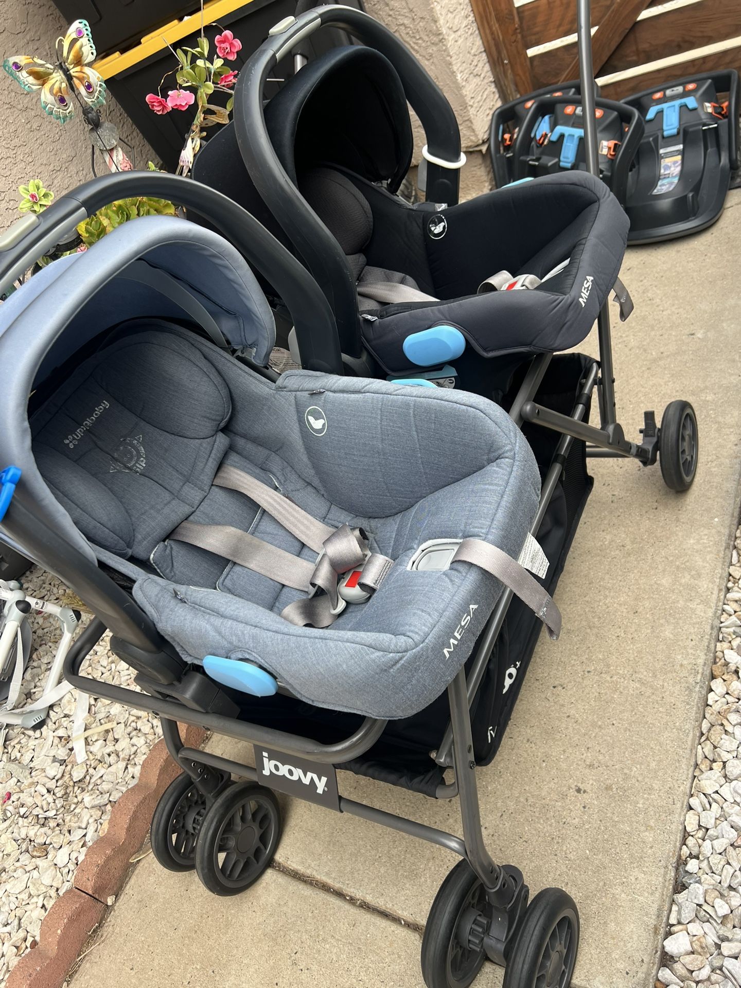 Uppababy Car Seat And Double Stroller 