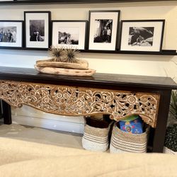 Rustic Console Table Solid Wood