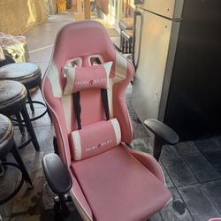 Pink Gaming Chair + Desk