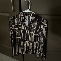Black and nude print shirt small