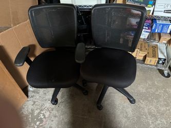 Set of 2 Black Mesh Office Chairs – $50 for Both
