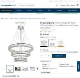 Crystal ring Chandelier