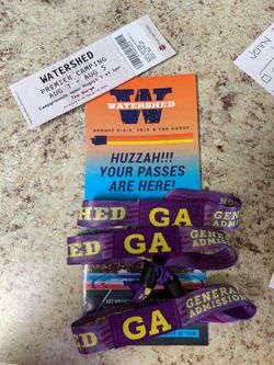 Watershed premier camping and GA pass
